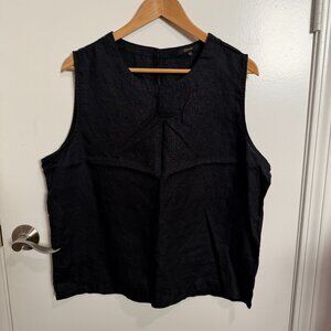 Quince 100% European Linen Tank Top. Color: Black XL